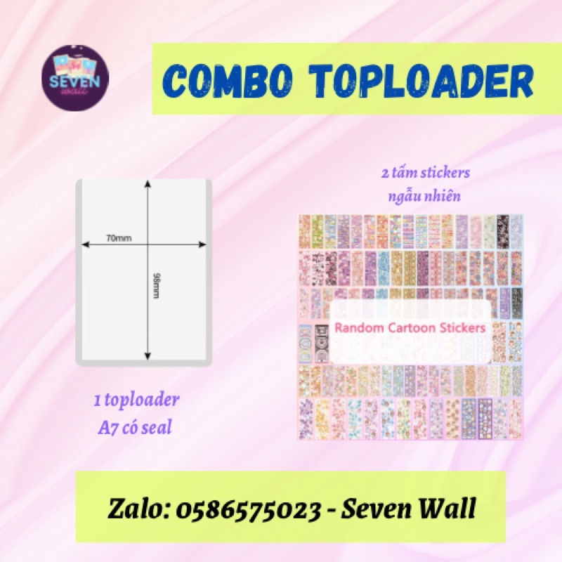 Combo toploader và sticker bảo vệ card