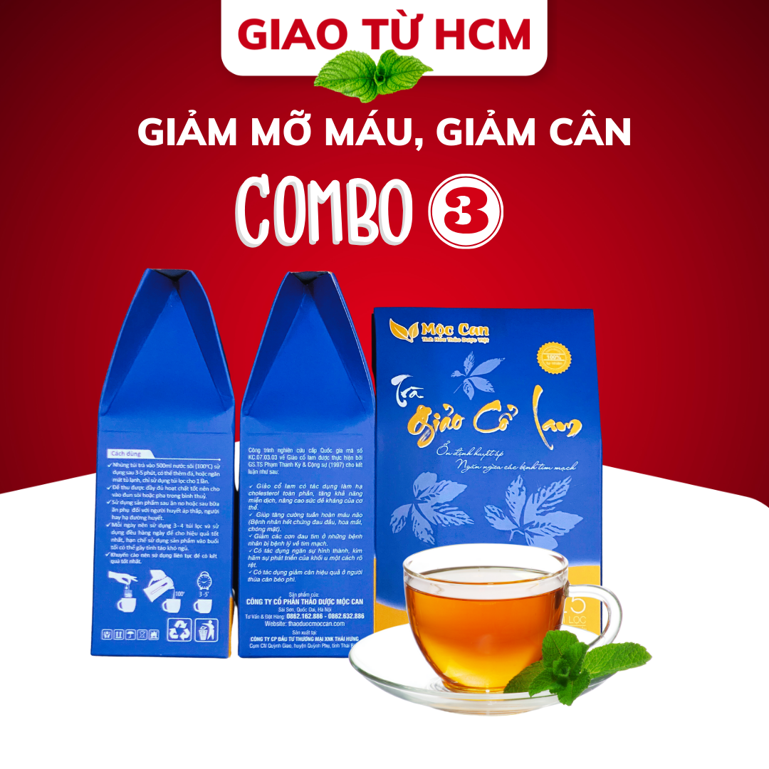 Combo 3 hộp Trà giảo cổ lam Mộc Can hộp 25 túi lọc