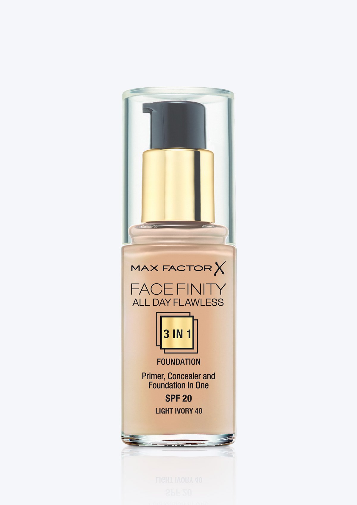 Kem Nền Max Factor 3 In 1 Facefinity All Day Flawless 30ml màu 40 Light Ivory - Kem nền đa năng che phủ hoàn hảo, bền màu cả ngày - S+ CARE