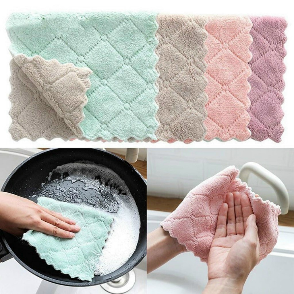 Khăn lau - Combo 5 khăn lau tay lau bát đĩa khăn nhà bếp đa năng