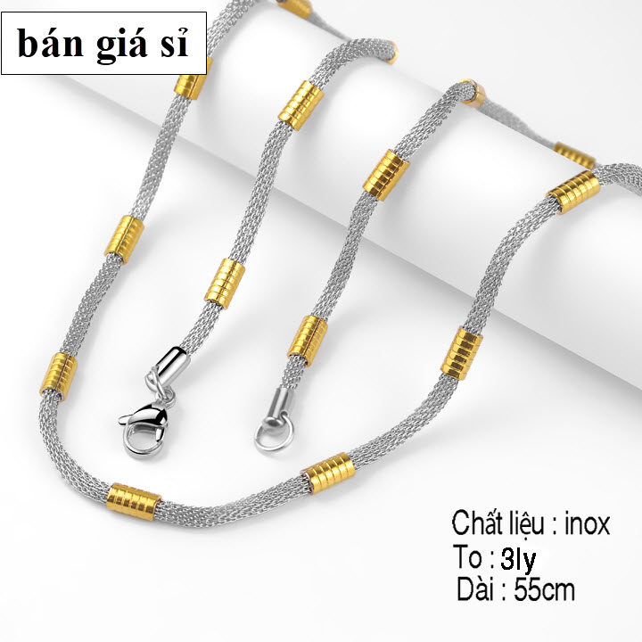 [HCM]Dây Chuyền Nam Thời Trang Hàn Quốc Bằng Titanium Đảm Bảo Không Đen Không Rỉ Sét Giá Hủy Diệt - 3mm - MS171