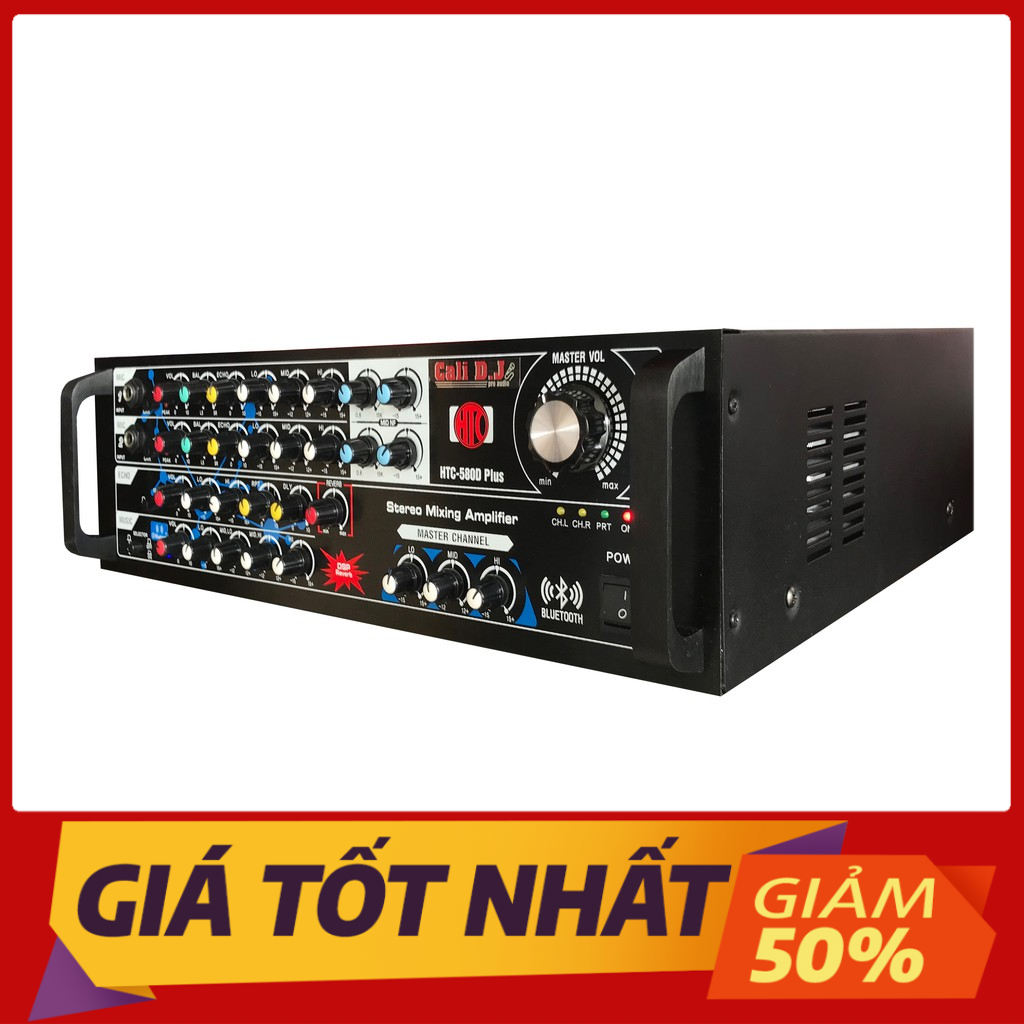 Ampli bluetooth karaoke reverb cali d.j htc-580d plus, echo reverb hỗ trợ hát cực hay như ca sĩ - hàng cao cấp