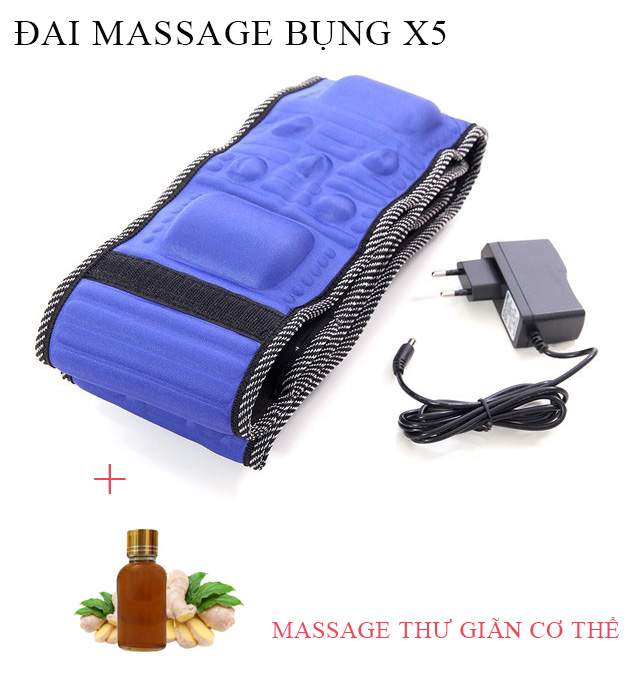Máy massage bụng, Máy đánh tan mỡ bụng, may matxa bung, đai massage bụng X5 tặng kèm 30ml tinh dầu quế massage giảm béo