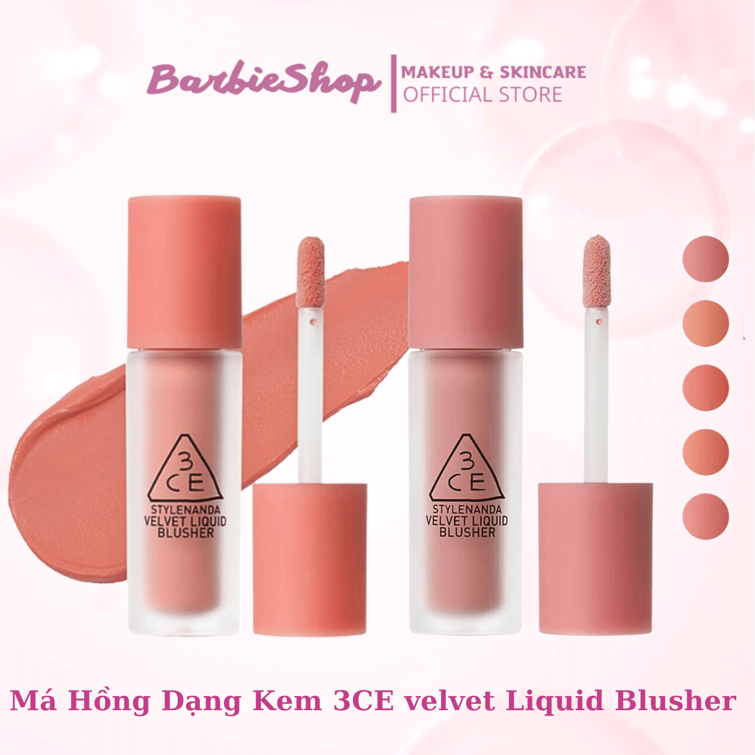 Má hồng dạng kem siêu xinh 3ce velvet liquid blusher