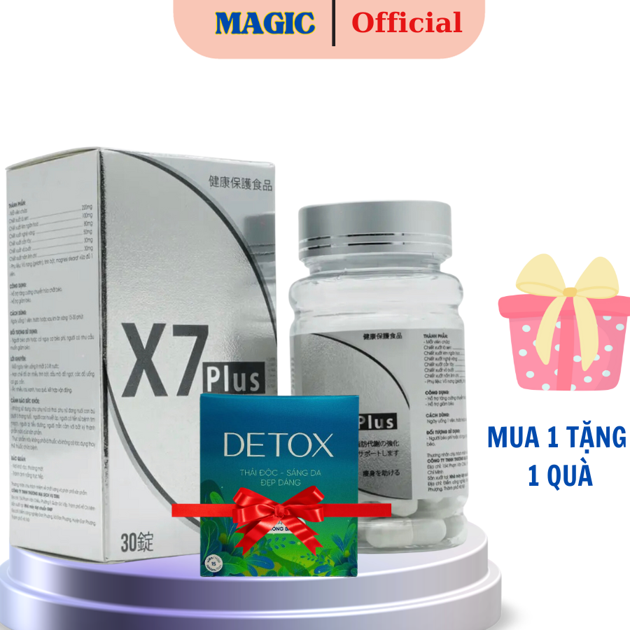 Giảm cân nhanh x7 plus ngân 98 dành cho cơ địa khó giảm - tặng 15v detox