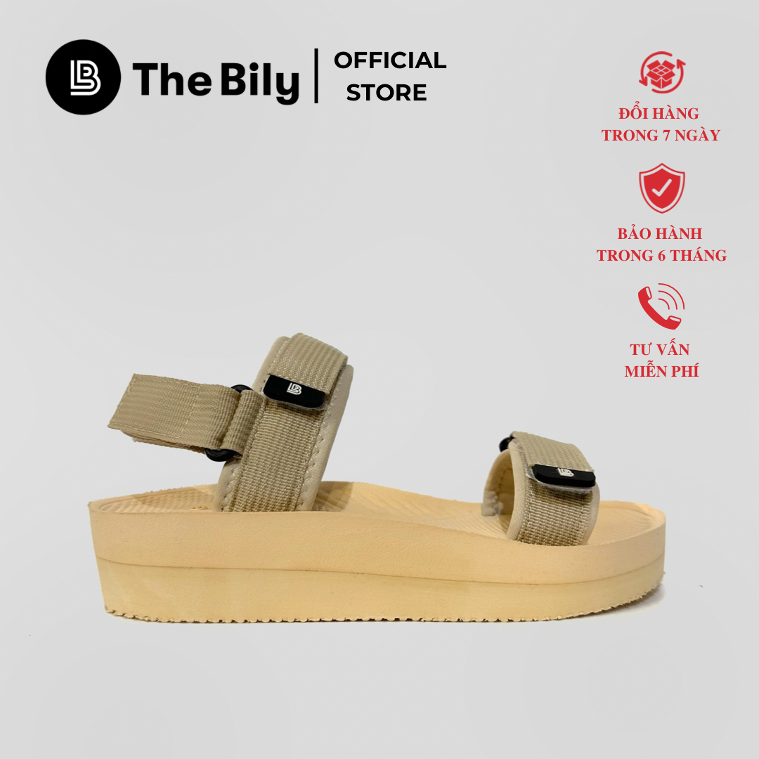 Giày Sandal Nữ The BiLy Quai Ngang Dây Dù Đế Eva Siêu Êm Nhẹ Cao 3cm Màu