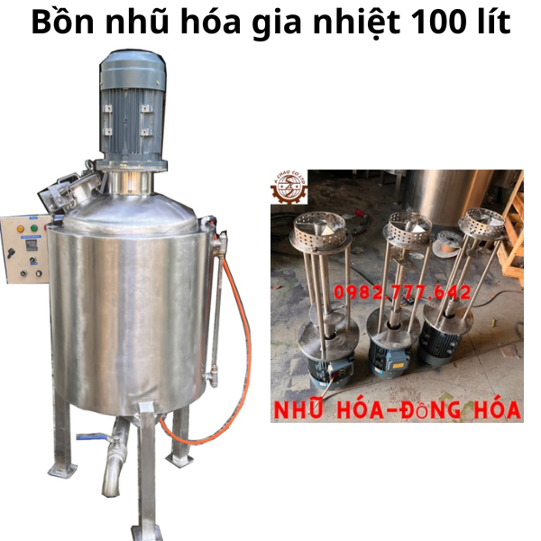 Bồn khuấy nhũ hóa gia nhiệt thực phẩm 100 lít