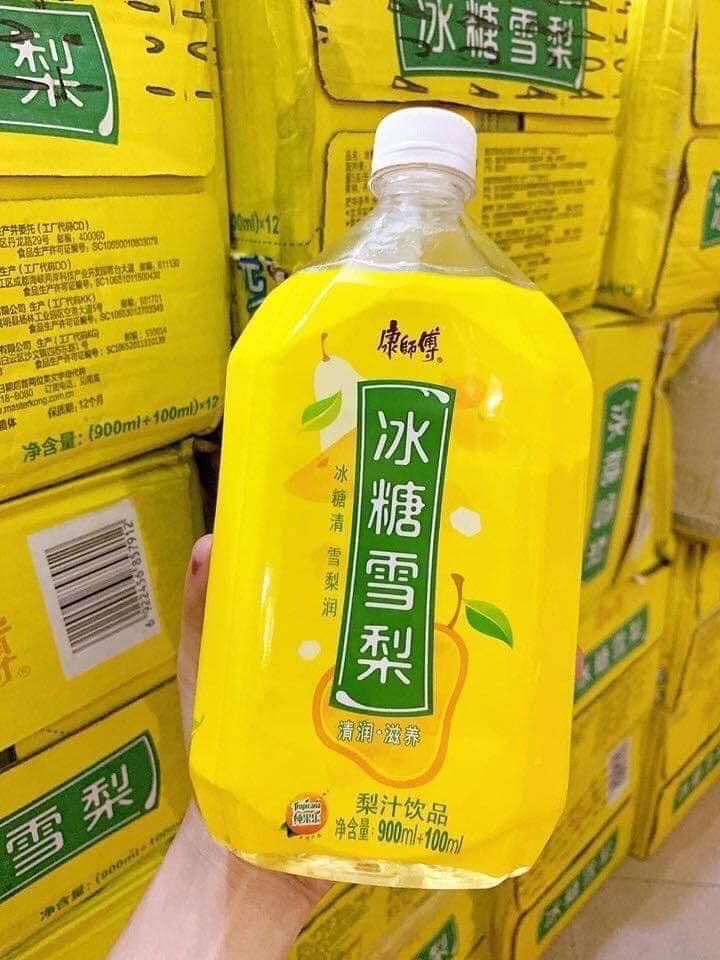 Nước ép táo lê đường phèn - Hàng hot nhất hiện này của Hàn Quốc - Hữu Cơ Nhé Quý Khách - Chai 1000 ml - Date luôn mới