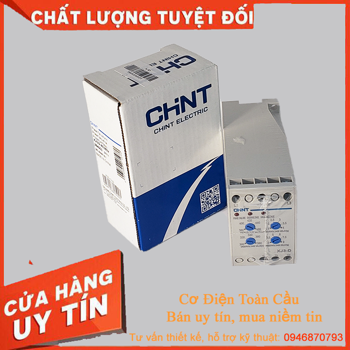 Rơle ( relay ) bảo vệ điện áp 3 pha Chint XJ3-D,  XJ3-G