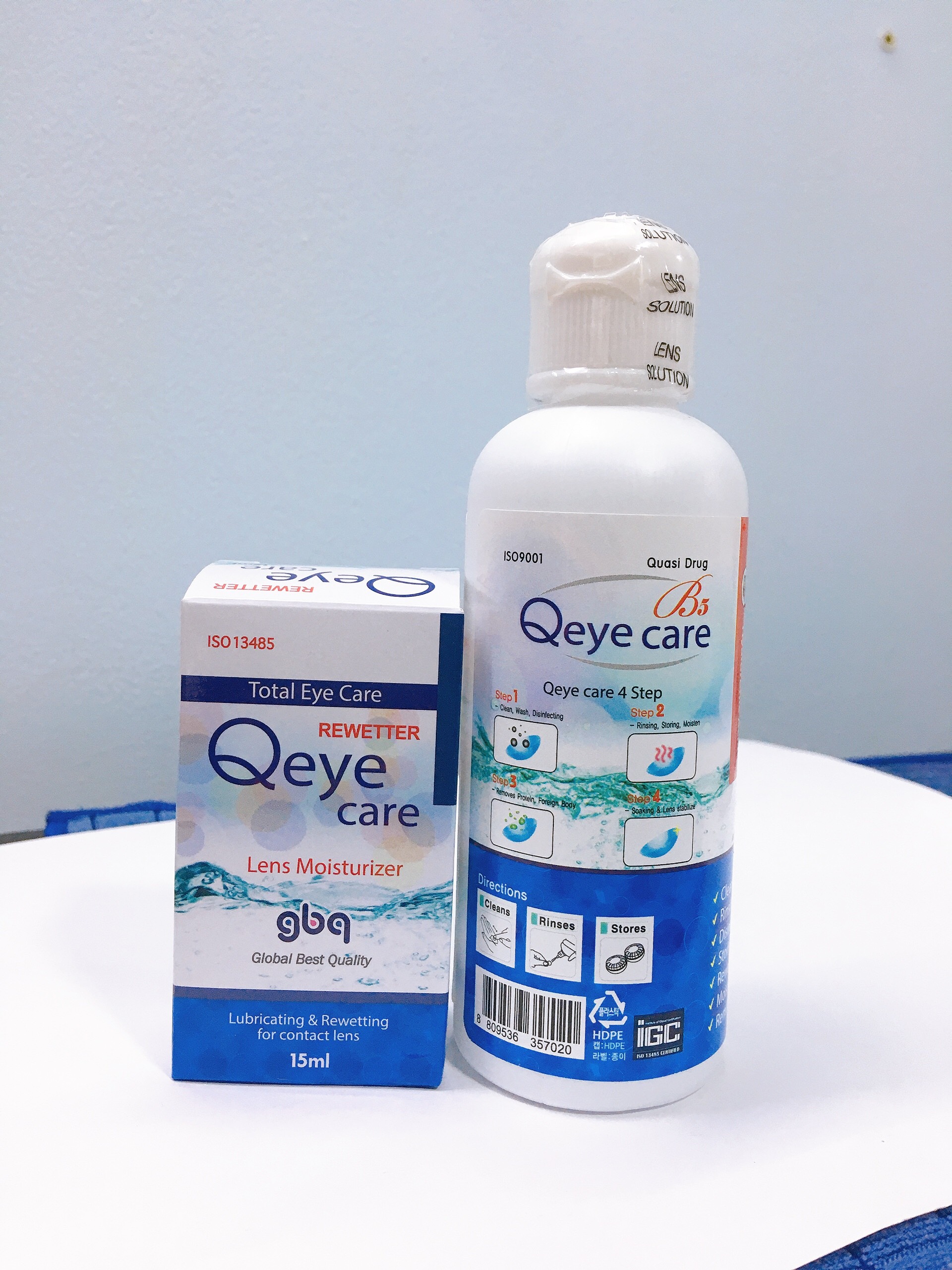 [HCM]Combo nước ngâm kính áp tròng Qeye care15ml + dung dịch nhỏ mắt  lens Qeye care 140ml date 7/2025