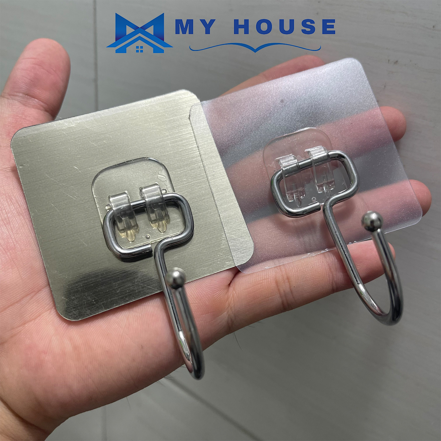 Móc dán tường mạ inox không gỉ loại cực tốt, móc dán nhà tắm chịu lực tốt