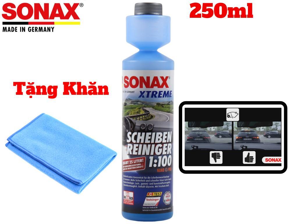 Nước rửa vệ sinh kính lái sonax xtreme clear view nanopro 271141 250ml tặng khăn