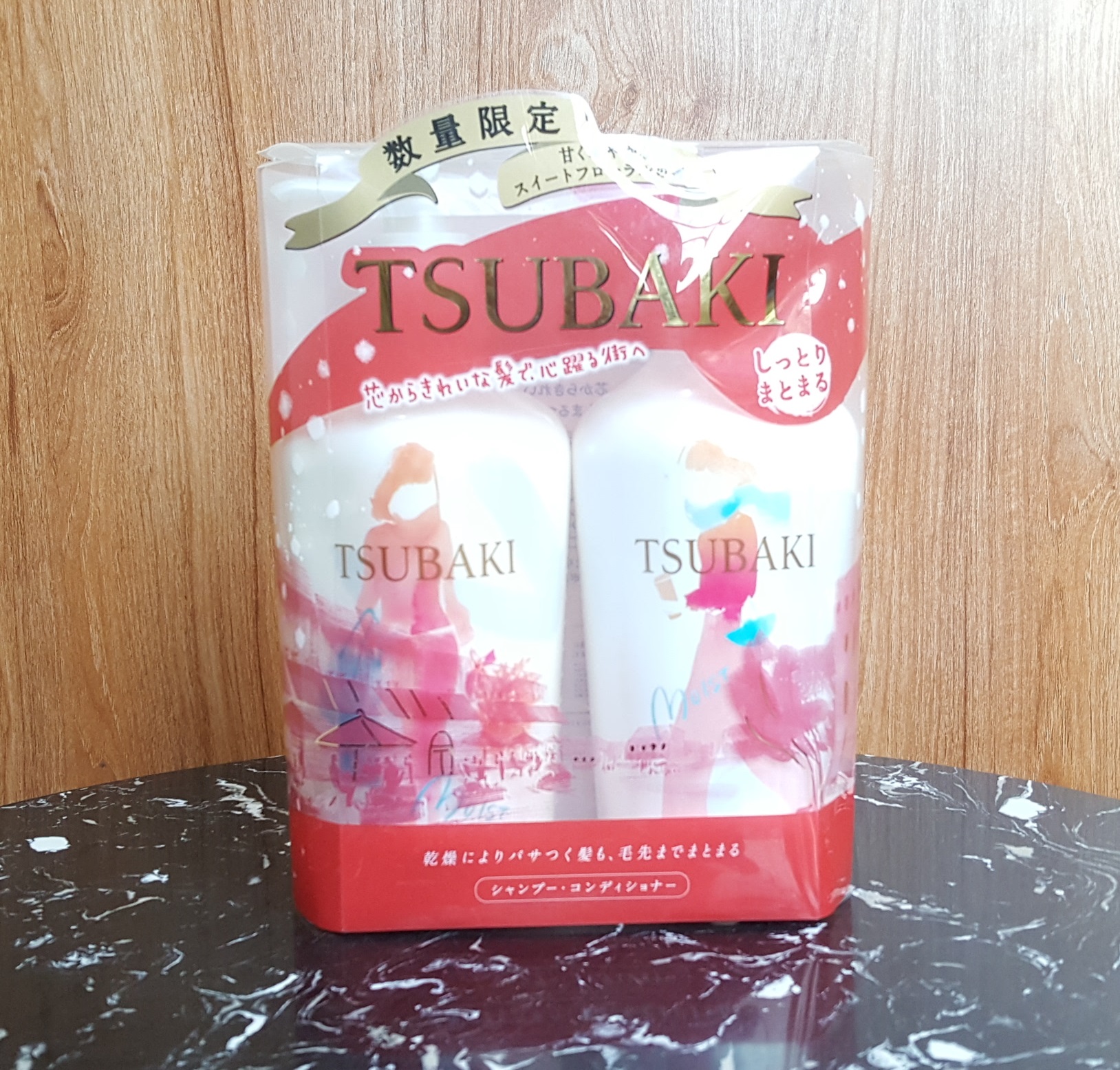Bộ dầu gội xả tsubaki đỏ dưỡng ẩm cho tóc khô 450ml
