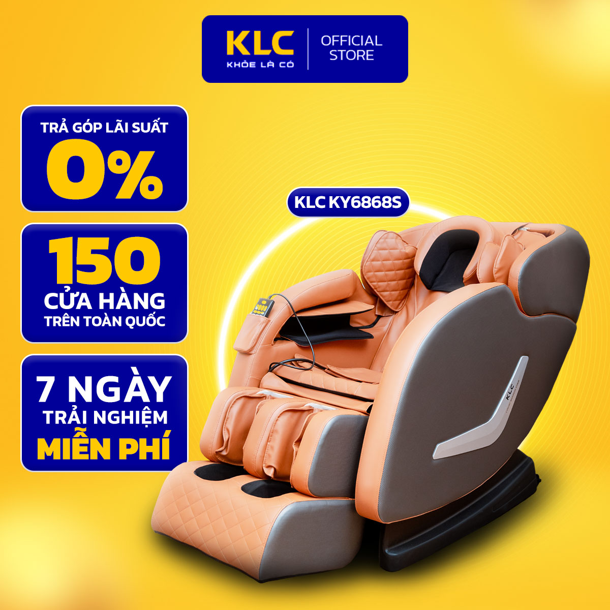 Ghế massage toàn thân KLC KY6868, Công nghệ hồng ngoại kết hợp con lăn 2D, hệ thống cảm biến quang học