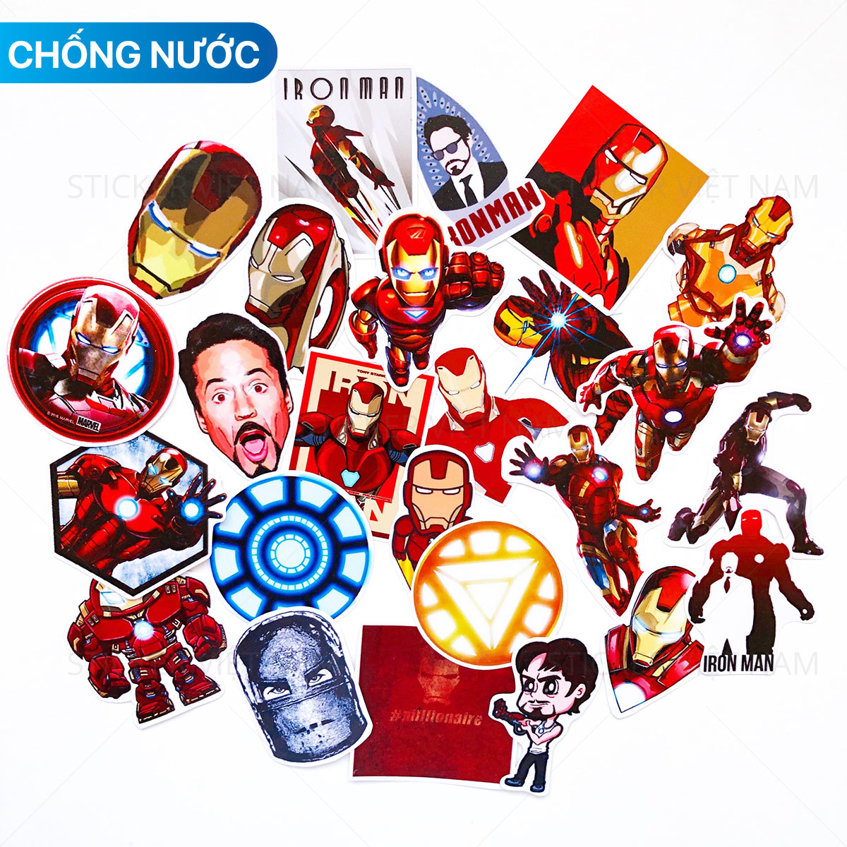 Iron Man Stickers - Hình dán Người Sắt Marvel - chất liệu PVC chống nước trang trí Nón Bảo Hiểm, Sổ Tay | Sticker Việt Nam