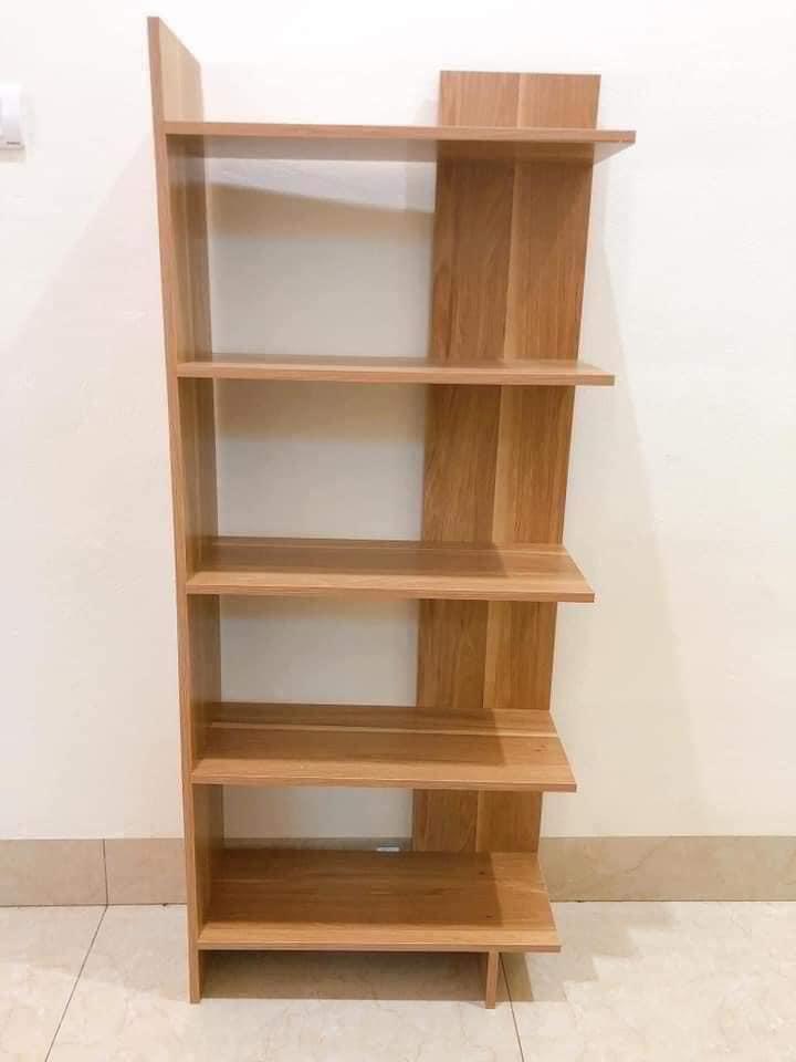 Kệ sách gỗ góc tường 5 tầng, kệ gỗ nhiều ngăn để sàn. Kích thước: 120x40x20cm. Gỗ MDF cao cấp. Dễ dàng lắp ráp