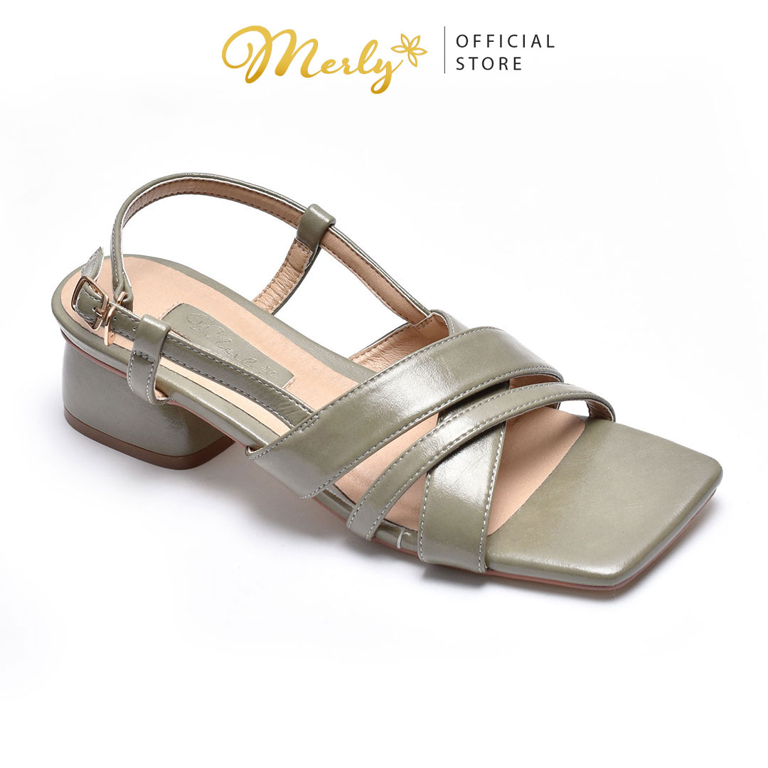 Giày xăng đan nữ quai chéo Microfiber Merly 1462, Giày sandal nữ bi
