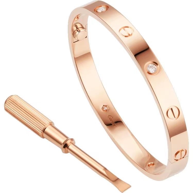 gold screw love bracelet for women wide and narrow version c gold diamond-free four-diamond couple non-fading bracelet classic style