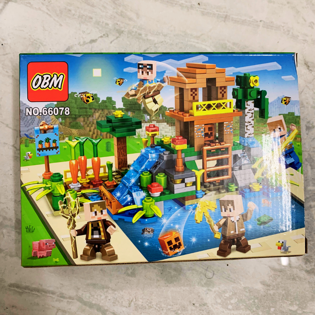 Lego minecraft hình ngôi làng, đồ chơi ghép hình cho bé phát triển trí tuệ mineccraft