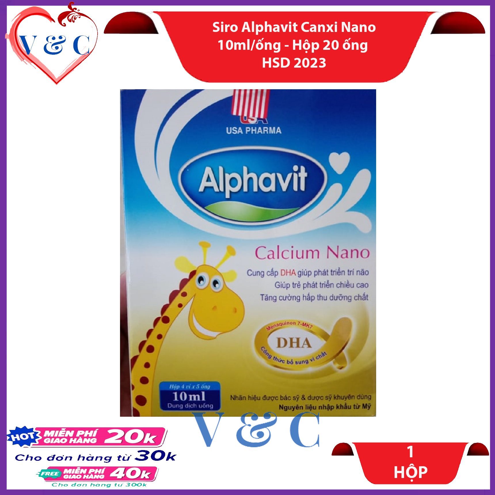 Nước Siro Alphavit Calcium Nano bổ sung canxi cho bé
