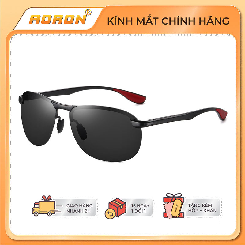 Kính Mát Nam, Kính Râm Nam Không Gọng Thời Trang, Mắt Kính Nam Phân Cực Đi Xe Chống Uv Cực Ngầu - AK008 - Kính Aoron - Gian Hàng Chính Hãng