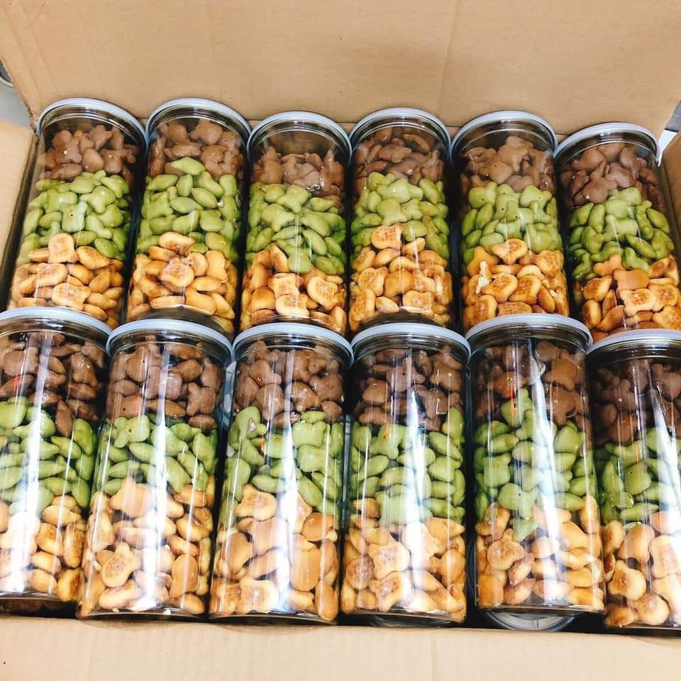 Bánh Gấu Mix 3 vị lon lớn siêu chất lượng lon 430 gram