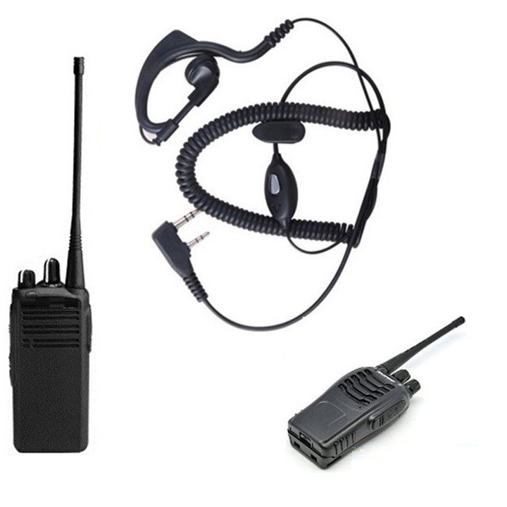 Tai nghe bộ đàm Dây Xoắn, Dây Thẳng chân jack 3.5 và 2.5 tương thích Kenwood, Motorola,..