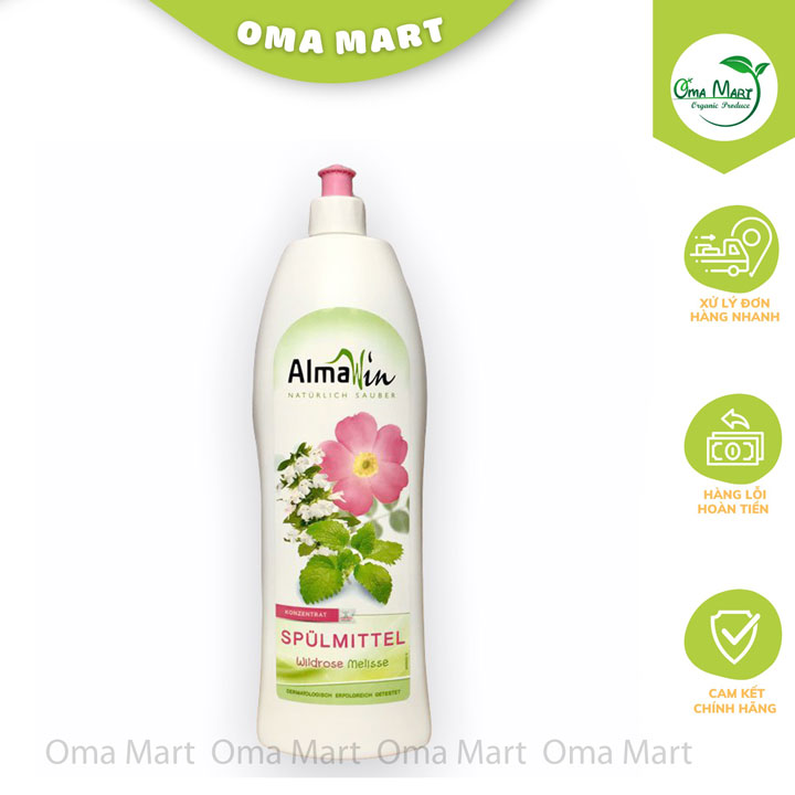 Nước Rửa Chén Hương Hoa Hồng Hữu Cơ Almawin 1lit