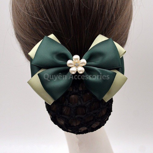 Kẹp tóc rẻ đẹp/ Phụ kiện handmade/ Kẹp búi tóc công sở/ Kẹp búi nơ đính đá