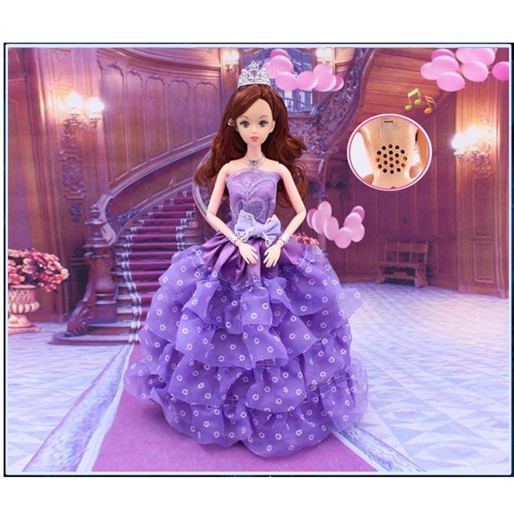 Búp Bê 12 Khớp Tiểu Thư Tím Tặng Phụ Kiện giá đỡ + 3 Váy Ngắn ( Phiên Bản Có Nhạc)
