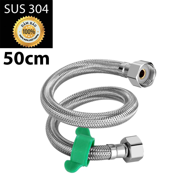 [HCM]Dây Cấp Nước Máy Nóng Lạnh Vòi Lavabo Bồn rửa SUS304 50cm - DC1