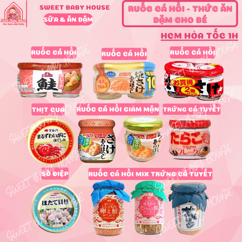 Ruốc cá hồi Maruha ruốc gà Nissui  trứng cá tuyết Tarako Happy Food Nhật Bản cho bé ăn dặm - Sweet B