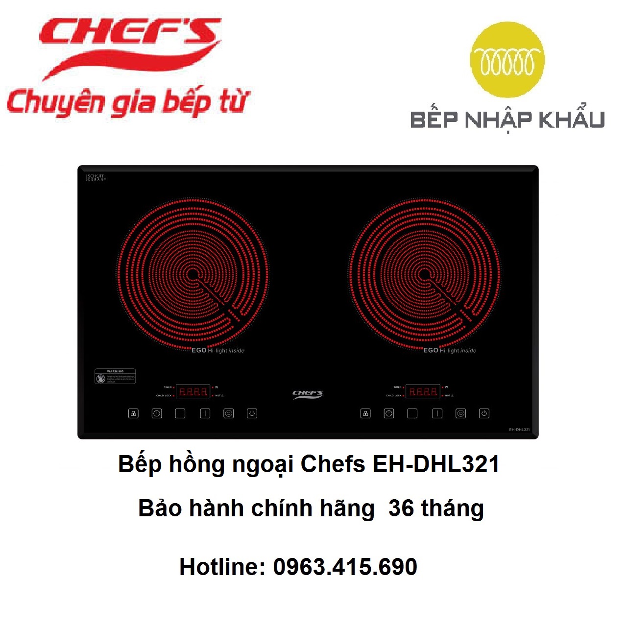 Bếp hồng ngoại chefs eh-dhl321