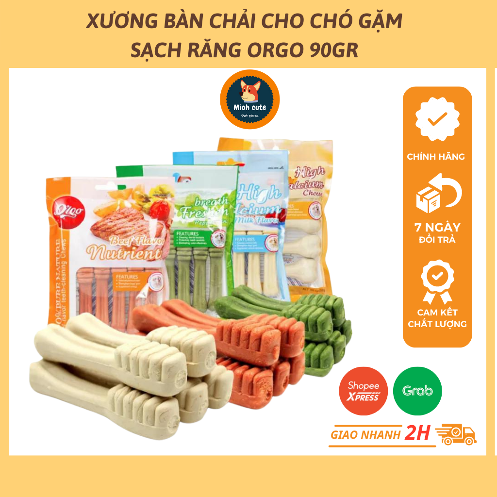 Xương Orgo, xương gặm sạch răng cho chó ORGO 90gr 4 mùi vị