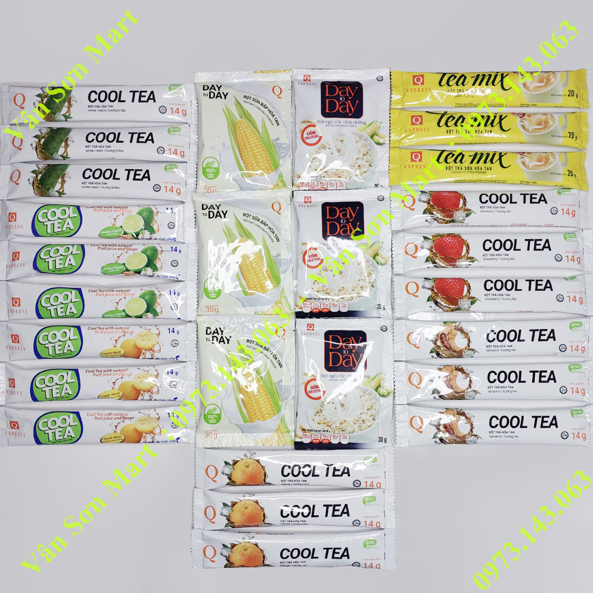 Combo 09 loại thức uống hòa tan Trần Quang (27 gói nhỏ)