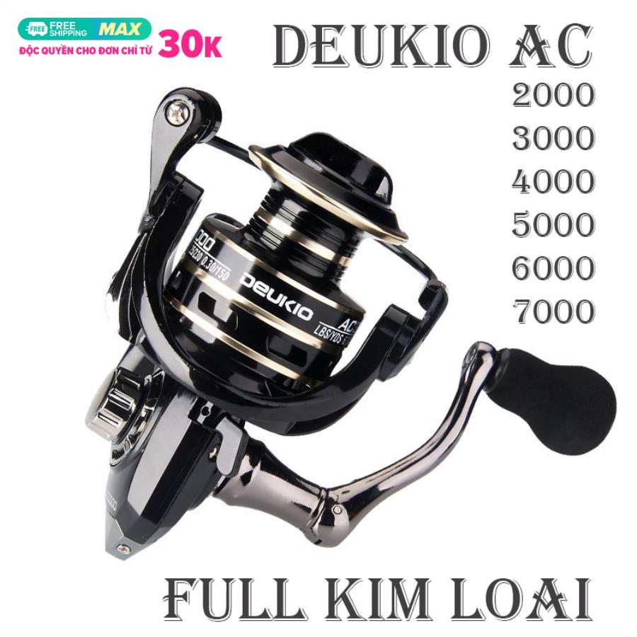 Máy Câu Cá Deukio AC 3000-4000-5000-6000-7000 Làm bằng kim Loại Toàn Khối.