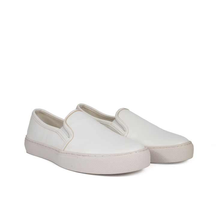 Giày slip on nữ - giày bệt, giày lười nữ cao cấp Kaleea VNXK QHK1925 ( màu trắng )