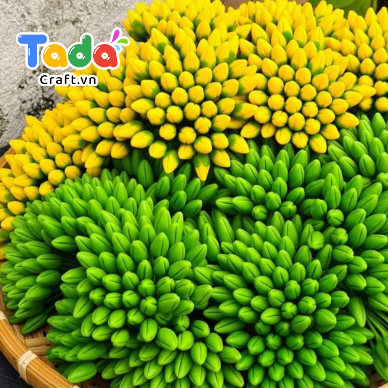 Nụ hoa mai, hoa đào bằng đất sét