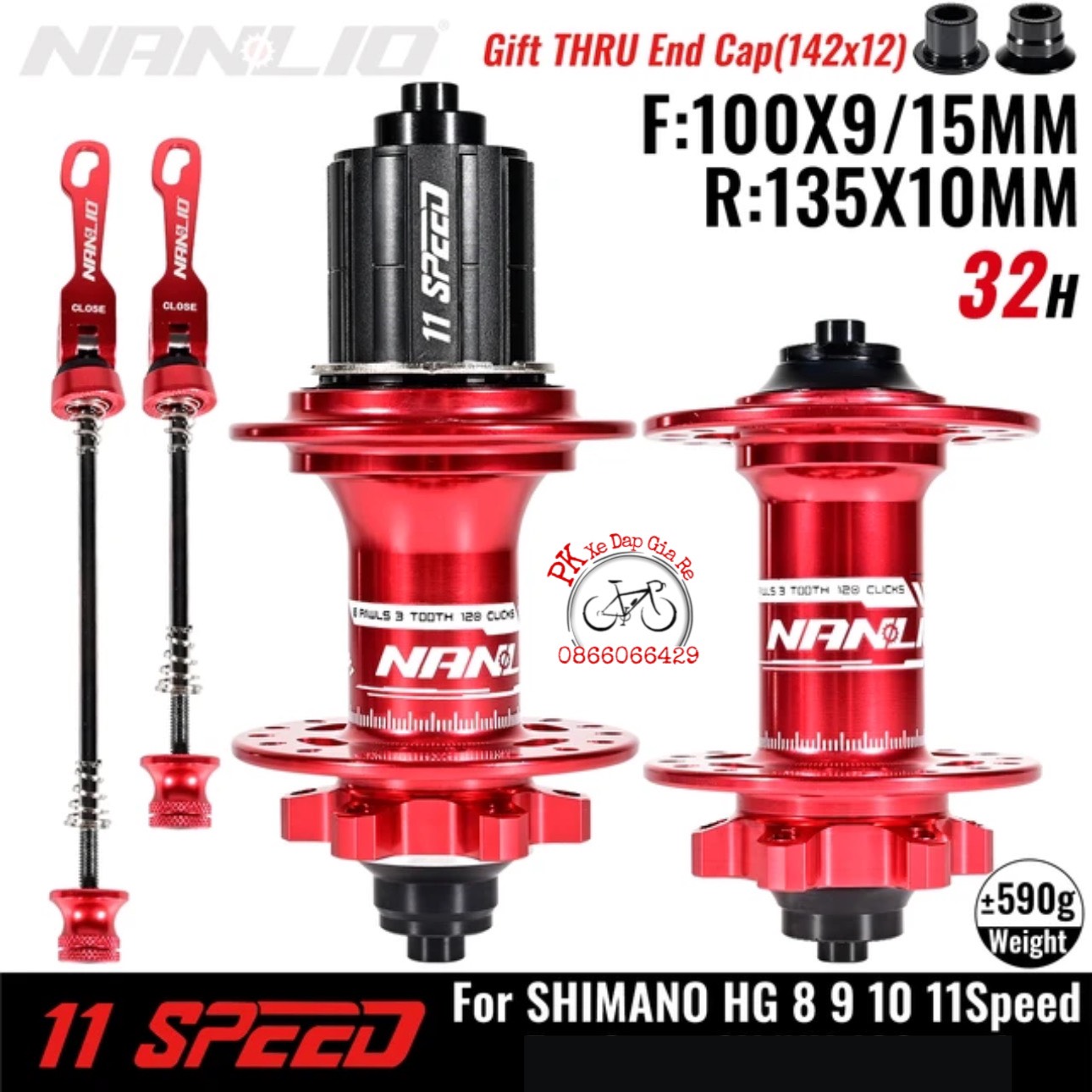 Hub NanLio XM820 4in1, Moay ơ xe đạp líp thả cối nổ to siêu trớn, Đùm líp thả chạy bạc đạn siêu bon