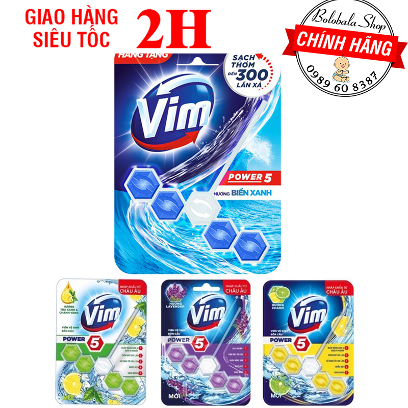 Viên treo bồn cầu vim power 5 sạch khuẩn thơm mát 55g