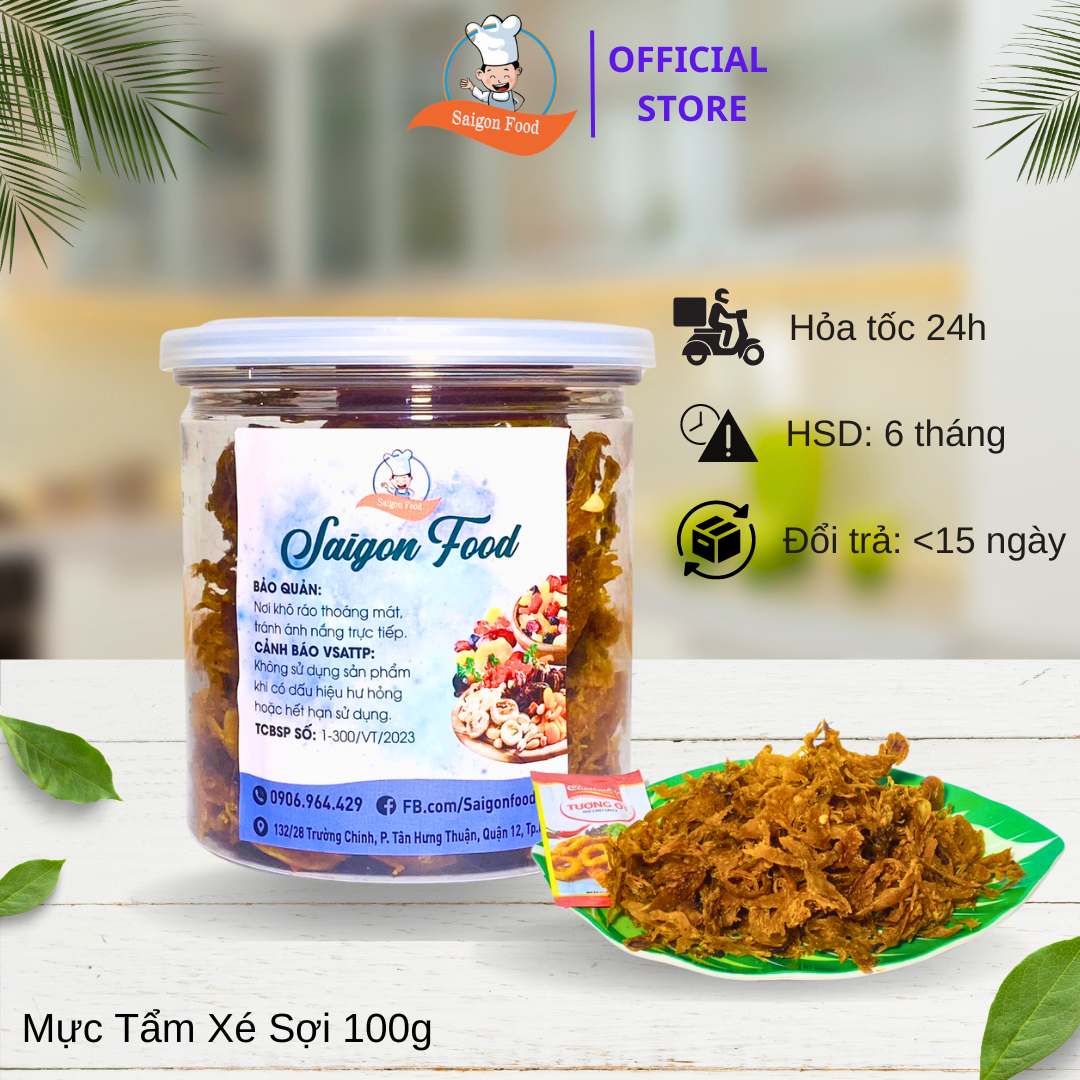 (HCM)100g mực tẩm xé sợi Nha Trang