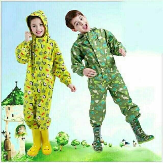 Bộ quần áo mưa vải dù số cho bé chống thấm - mẹ và bé-aó mưa trẻ em-áo mưa bé trai,bé gái-áo mưa hình thú cho bé-áo mưa siêu đẹp-size 8-12 cho bé từ 6-15tuoi
