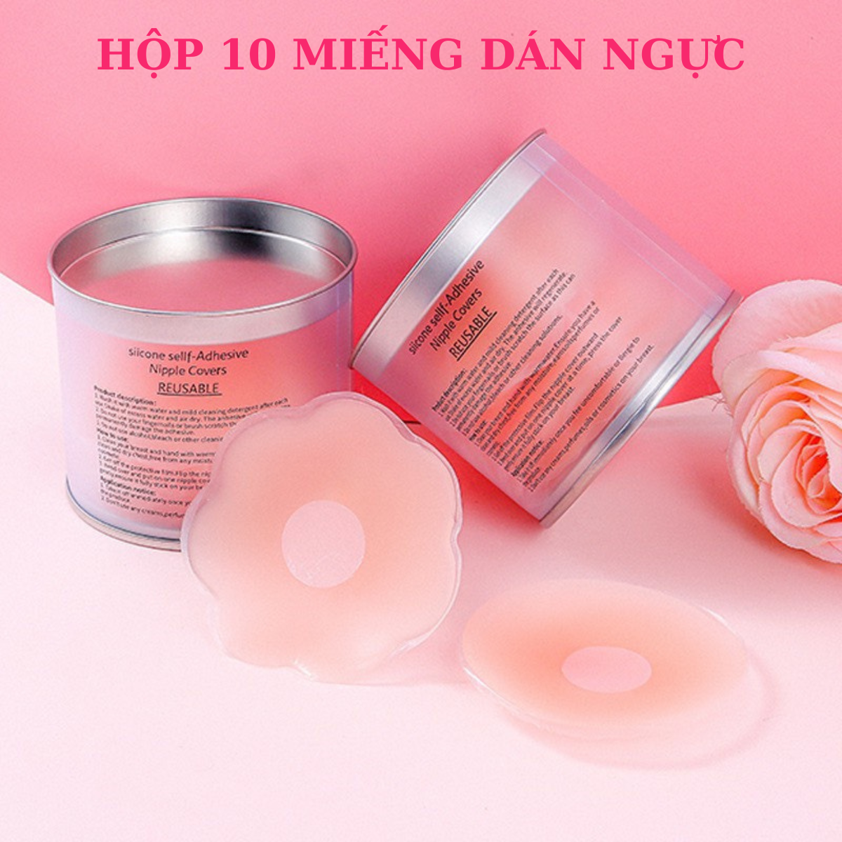 Hộp 10 miếng (5 cặp) dán ngực silicon cực hot - đường kính 6.5cm - miếng dán nhũ hoa - miếng dán ngực - miếng dán ti - áo ngực dán - DUDIA P07