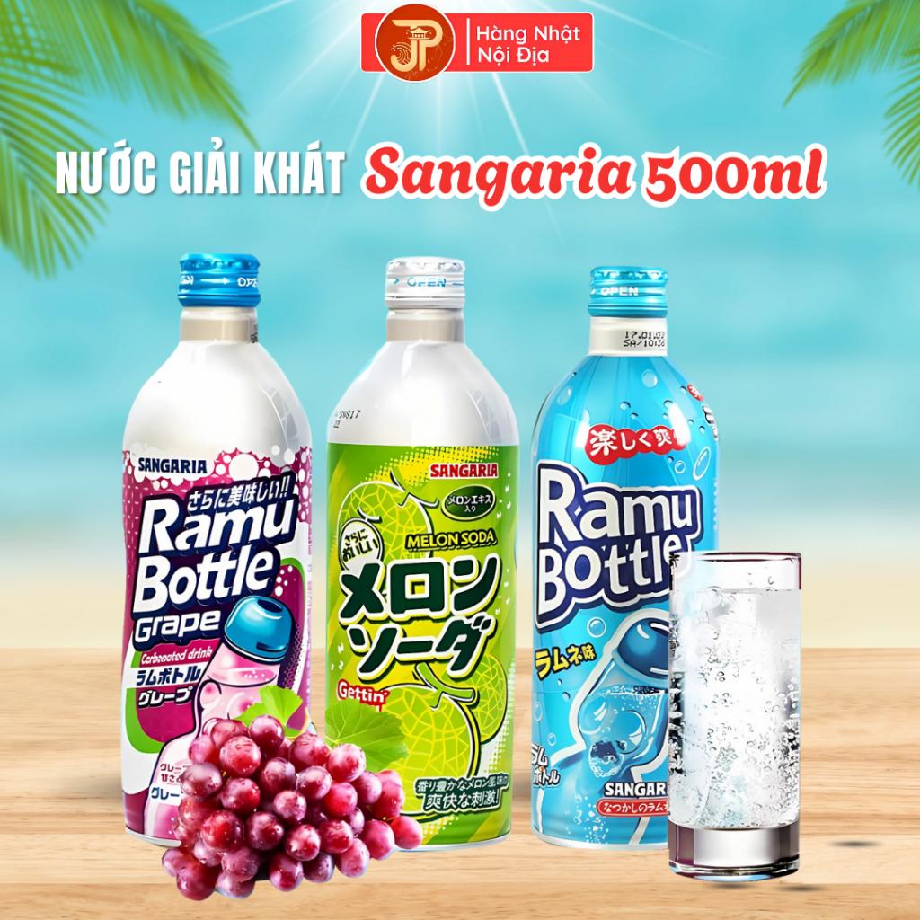 Nước Giải Khát Sangaria Nhật Bản 500ml – Vị Nho, Dưa Lưới, Soda, Thanh Mát Dễ Uống