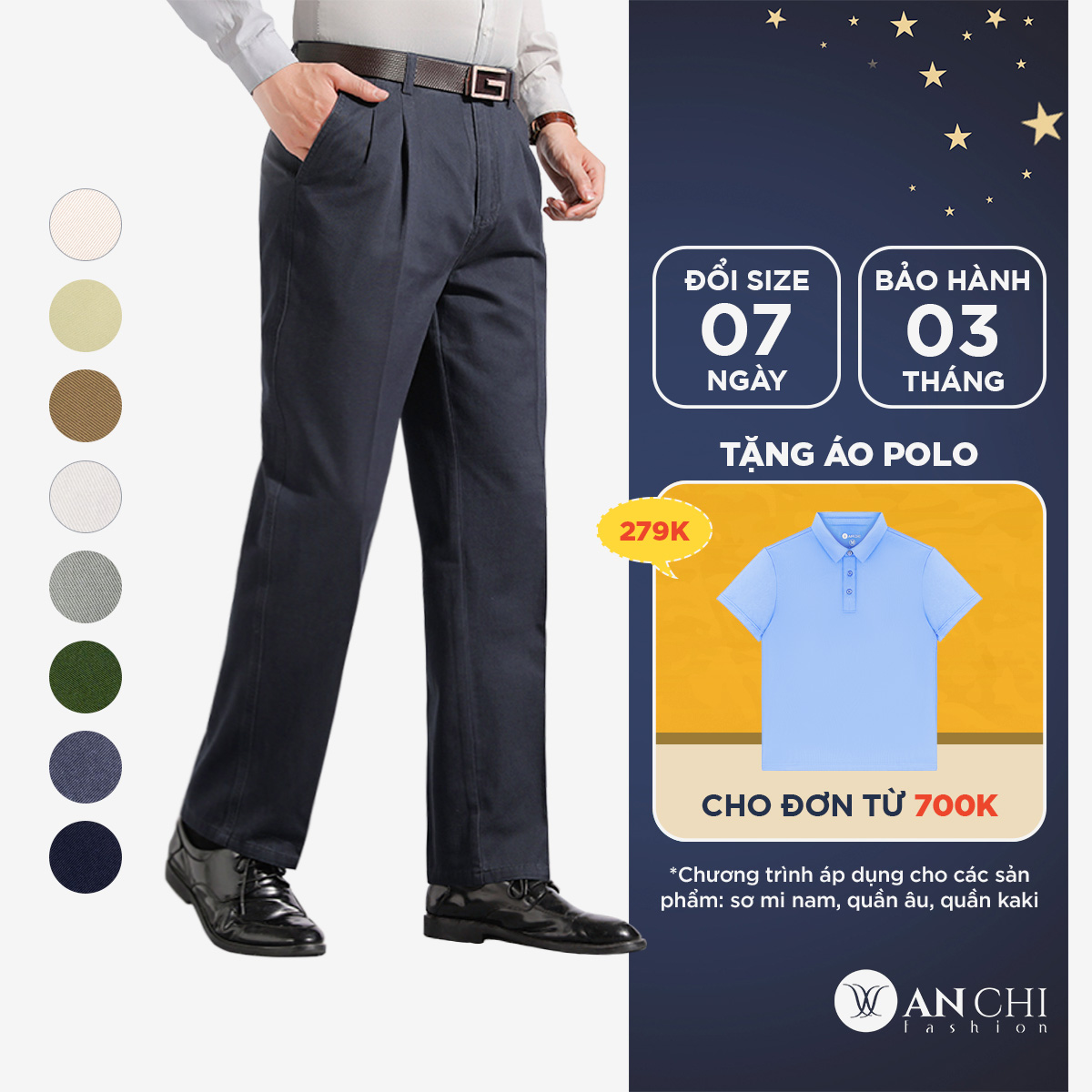 Quần kaki nam trung niên ANCHI chất thô dày dặn khỏe khoắn - B4ACKK2022THO