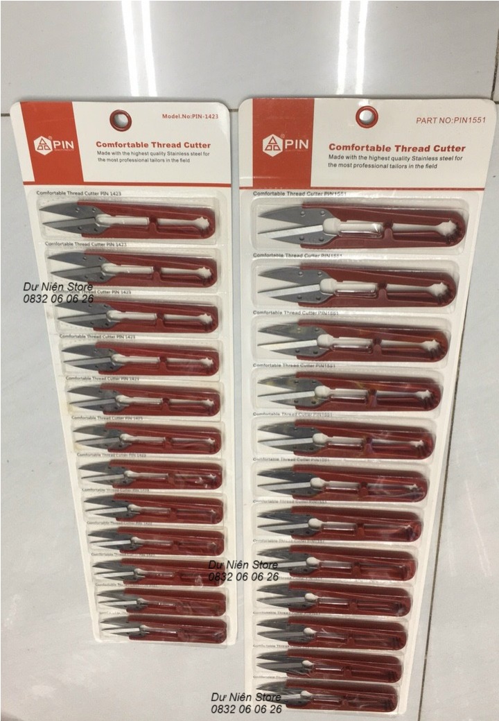 Vĩ 12 cây kéo bấm chỉ hiệu pin cán đỏ lưới trắng size lớn & nhỏ.