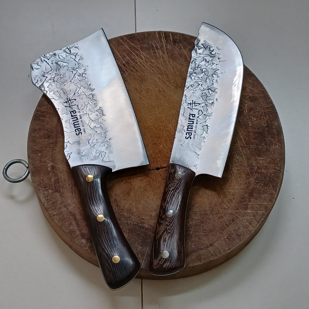 Cặp dao chặt gà, thái băm thịt siêu bén. dao nhật bãi