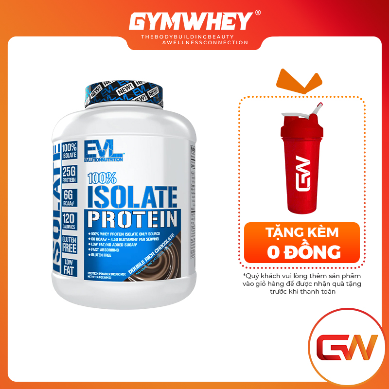 Sữa Dinh Dưỡng Tăng Cơ Bắp Nhanh EVL 100% ISOLATE WHEY 5LBS 2.3KG Từ Mỹ