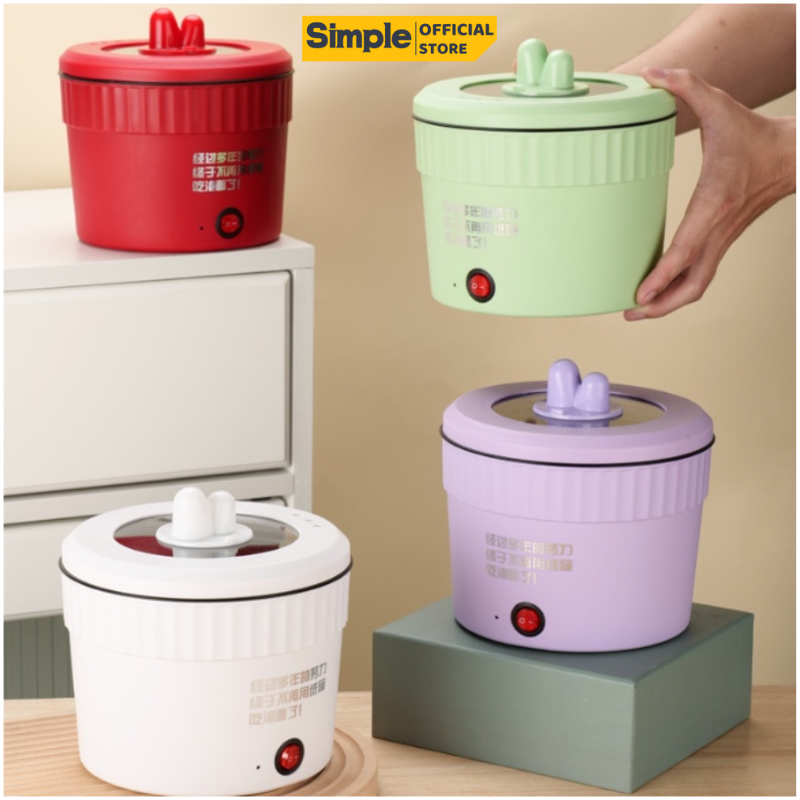 Nồi lẩu điện đa năng, ca nấu mì, nấu súp, Cốc nấu mì mini tiện lợi