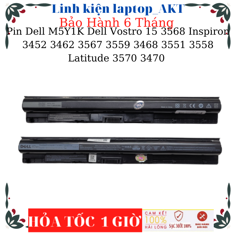  Pin Laptop DeLL M5Y1K 40Wh Dell Vostro 15 3568 Inspiron  3462 3467 3567 3559 3468 3551 3558 3541A Latitude 3570 3470 